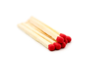group of matches with red heads