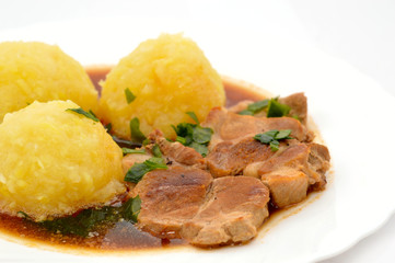 Meat with potato dumplings