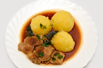 Meat with potato dumplings