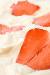 fresh strawberry in cream