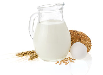 fresh bread on white background
