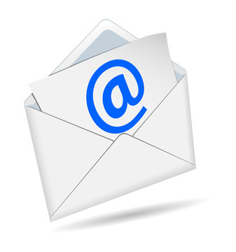 Concetto di e-mail su uno sfondo bianco