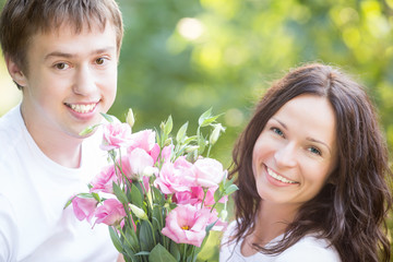 Couple with flowers