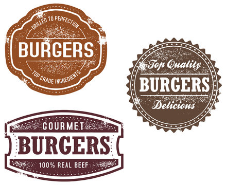 Vintage Style Burger Stamps