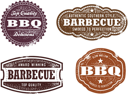 Vintage Style BBQ Barbecue Stamps
