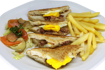Bacon and Egg Sandwich Close Up