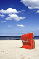 Strandkorb Sommer Saison 2013 Hochformat