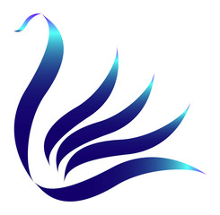 Drawn stylized blue swan logo