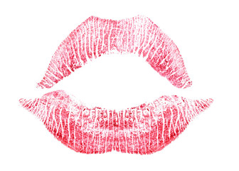 Red lipstick kiss