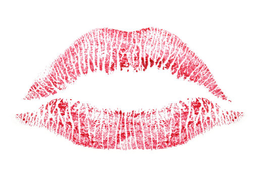 Red lipstick kiss