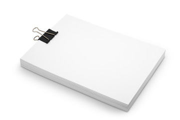 Stack white paper isolated