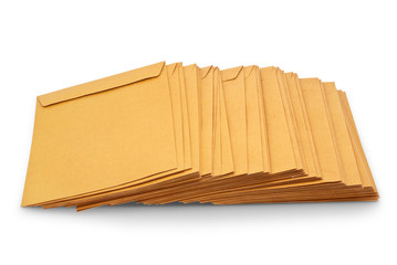 Envelope document stacks isolated on white background