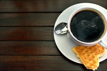 Coffee with waffle