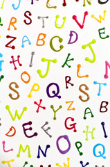 cute alphabets on white background