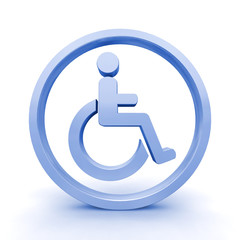 Isolated 3D Render of Handicap Parking Sign