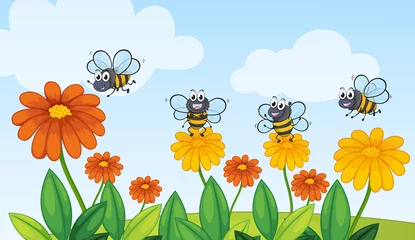 Türaufkleber Eine fliegende Bienen © GraphicsRF