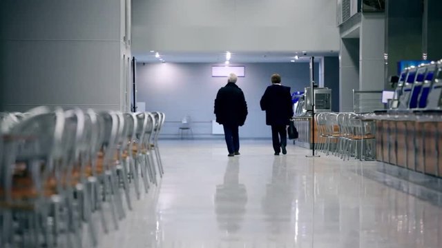 Man people walk in cafe, unfocused view