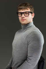 Handsome young man in glasses