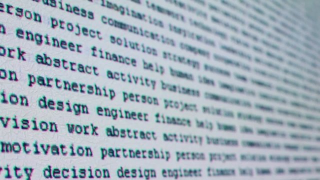 Motion text projection on light color wall