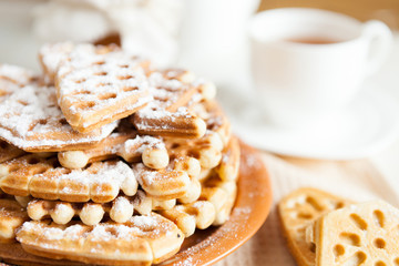 vanilla wafers close-up, and tea