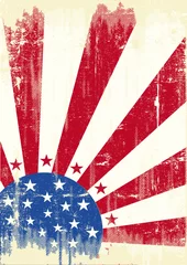 Photo sur Plexiglas Poster vintage Drapeau américain rayé