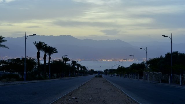 Street running to the Red Sea, Eilat