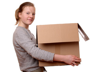 Girl with box