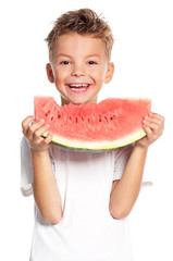 Boy with watermelon