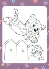 Peel and stick wall murals DIY The coloring plate - illustration for the children