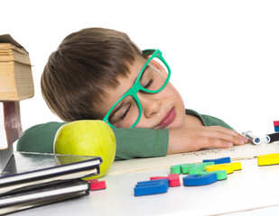 boy asleep while reading