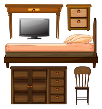 Various furnitures and lcd television