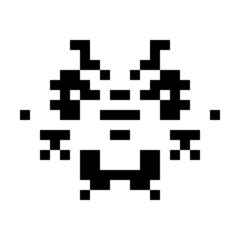 visage de pixel de monstre simple