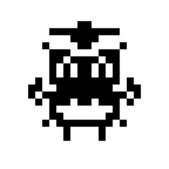 visage de pixel de monstre simple