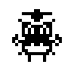 Stickers pour porte Pixels visage de pixel de monstre simple