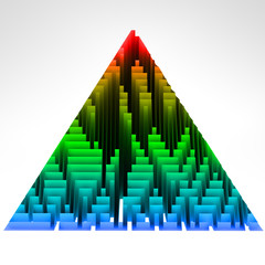Obraz premium gradient colored triangle technological structure
