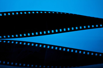 Obraz premium Filmstrip on blue background