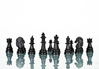 Black chess figure isolated on the white background
