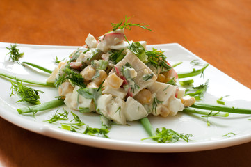 Crab salad with sweet corn
