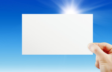 Fototapeta premium Hand holding paper