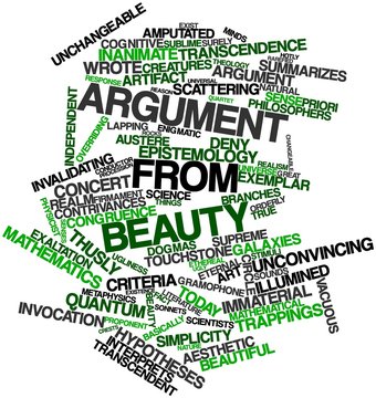 Word cloud for Argument from beauty