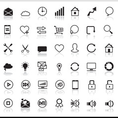 Set of 42 SEO internet icons.