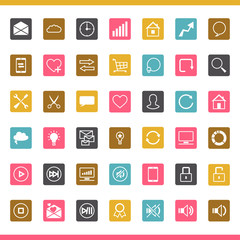 Set of 42 SEO internet icons.