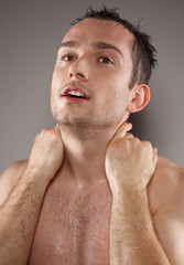 Handsome young male fashion model