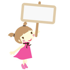 girl with signboard