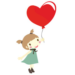 girl with love balloons