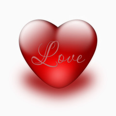 red heart isolated