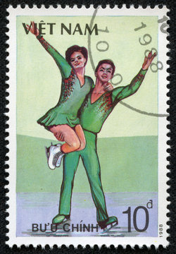 stamp printed in VIETNAM shows figure skating
