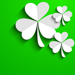 Irish four leaf lucky clovers background for Happy St. Patrick's