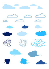 set of cartoon clouds