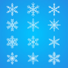 Fototapeta na wymiar Snowflakes collection, element for design